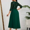 thumbnail image 6 of Sakmal Wedding Guest Women's Casual Dresses Green Long Cocktail Dress Lace Dresses with Wrap, 6 of 9