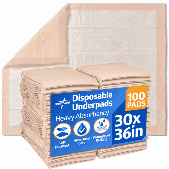 FitRight Disposable Adult Bed Pads for Incontinence, Furniture, or Pets, Large, Heavy Absorbency, 30 x 36in, 100 Count
