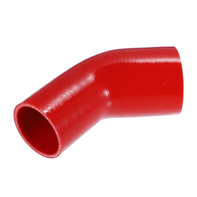 Manguera de silicona Unique Bargains 45 grados 2,5 pulgadas a 3 pulgadas ID 4 capas rojo