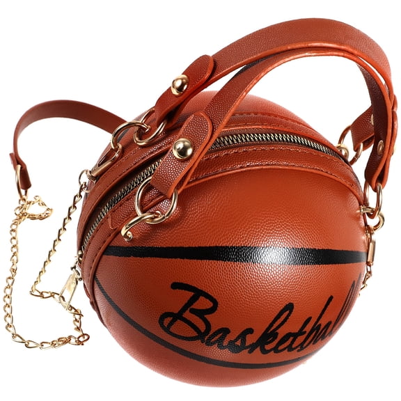 Homoyoyo Women's Brown Basketball Style Pouch Purse Small Handbag for Everyday Use and Various Occasions