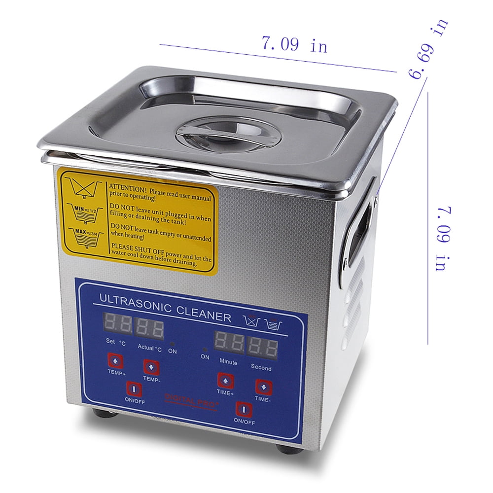 Flexzion Commercial Ultrasonic Cleaner 2L Large Capacity Stainless