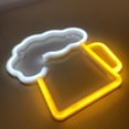 thumbnail image 4 of Letreros de cerveza de neón, jarra de cerveza blanca y amarilla con pilas y alimentada por USB, letrero iluminado, regalos para marido, decoración artística de pared LED, 4 of 5