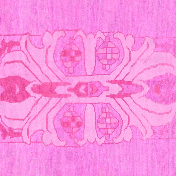 Ahgly Company Indoor Square Abstract Pink Modern Area Rugs, 4' Square