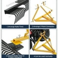 thumbnail image 4 of WildBreak 60" Tractor Rake, Attached by 3 Points, with Hard Rake Body, Yellow & Black, 4 of 6