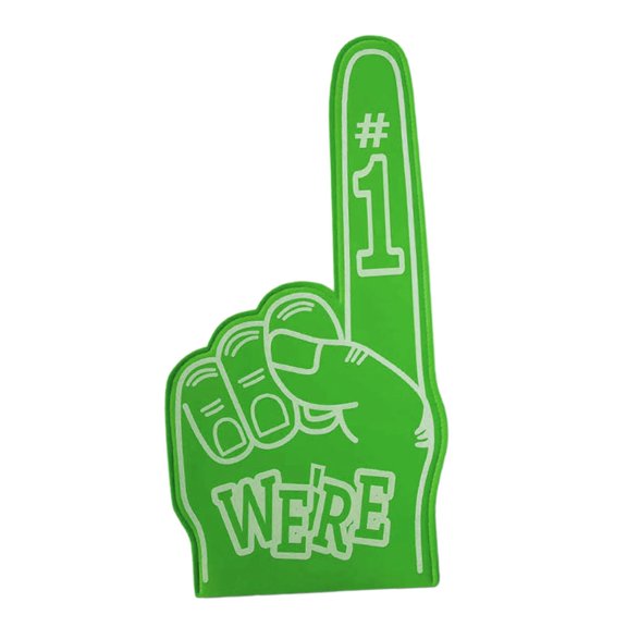 Guantes gigantes de espuma EVA para dedos, regalo cómodo para animadoras adultas. Verde