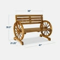thumbnail image 2 of Best Choice Products 2-Person Wooden Wagon Wheel Bench for Patio, Garden, Outdoor Lounging w/ Rustic Design - Natural, 2 of 7