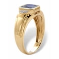 thumbnail image 2 of PalmBeach Jewelry Men's Created Blue Sapphire and Diamond Accent Ring 1.27 TCW in Solid 10K Yellow Gold or Platinum-Plated Sterling Silver, 2 of 6