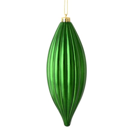 Vickerman 8 Emerald Shiny Line Finial Ornament Pack of 4