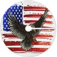 thumbnail image 1 of FMSHPON 4th of July Patriotic American EagleUSA Flags Xmas Christmas Tree Skirt Stand Mat for Holiday Party Decoration Indoor Outdoor 48 inches, 1 of 6