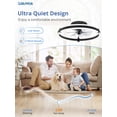thumbnail image 4 of Lokivas 20" Black Modern Ceiling Fan with Light, Flush Mount, Quiet 6 Speeds, Dimmable LED, App and Remote Control for Indoor, 4 of 8