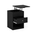 thumbnail image 4 of Furinno JENSEN Night Stand, Lift-Top Nightstand with Drawer, Bedside Table, End Table, Side Table with Storage Shelf, Knob Handle Drawer, for Bedroom, Living Room, Dark Americano, 4 of 10