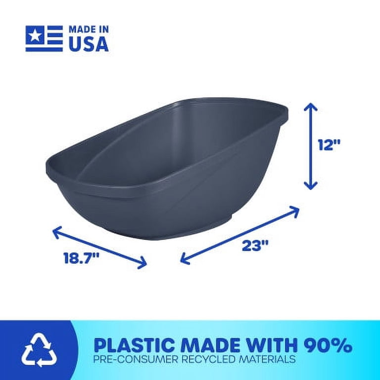 Petmate Hi-Back Open Top Cat Litter Box, Jumbo XL, Blue photo 7