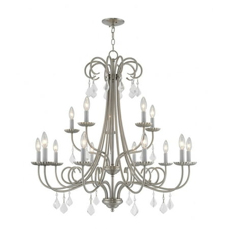 

Traditional French Country Fifteen Light Chandelier-Brushed Nickel Finish Bailey Street Home 218-Bel-2513155