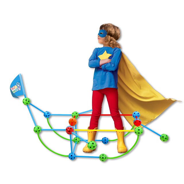 Paquete inicial de juguetes de construcción Eezy Peezy Connect N Build con 79 piezas - Juguete de tallo para niños