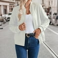 thumbnail image 2 of Womens Waffle Casual Zip Up Cardigan Jacket Long Sleeve Sweatshirt Lightweight Fall Fashion Loose Outwear Top, 2 of 4