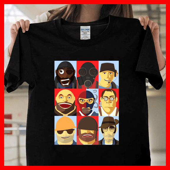 Team Fortress 2 Video Game Graphic Vintage Valve Shooter Retro Fan Gift T0188 Unisex Graphic T-Shirt Soft Cotton, Sizes S-5XL