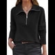 thumbnail image 1 of Suéter de Otoño para Mujer, de Larga, con Cremallera de 1/4, Sudadera Holgada de Punto Acanalado con Abertura. Negro M, 1 of 4