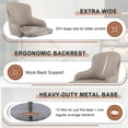 thumbnail image 6 of Aulife Bar Stools Adjustable Stainless Steel Swivel Barstools Modern Faux Leather Upholstered Bar Chair with Back&Footrest for Bar Kitchen Counter Grey 1PC, 6 of 7