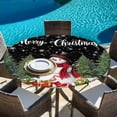 thumbnail image 6 of Black Christmas Round Tablecloth, Fitted Table Cover with Elastic for 45"-54" Round Tables, Snowman Xmas Tree Snowflake Winter Gifts Table Cloth Outdoor Indoor Dinning Party Waterproof Tablecloths, 6 of 7