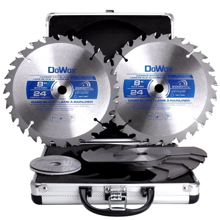 DOWOX Dado Saw Blade Set, 8 Inch Stacked Dado Blade, Dados with 24 Tooth and 5/8 Inch Bore for Table Saws, 23 Pieces