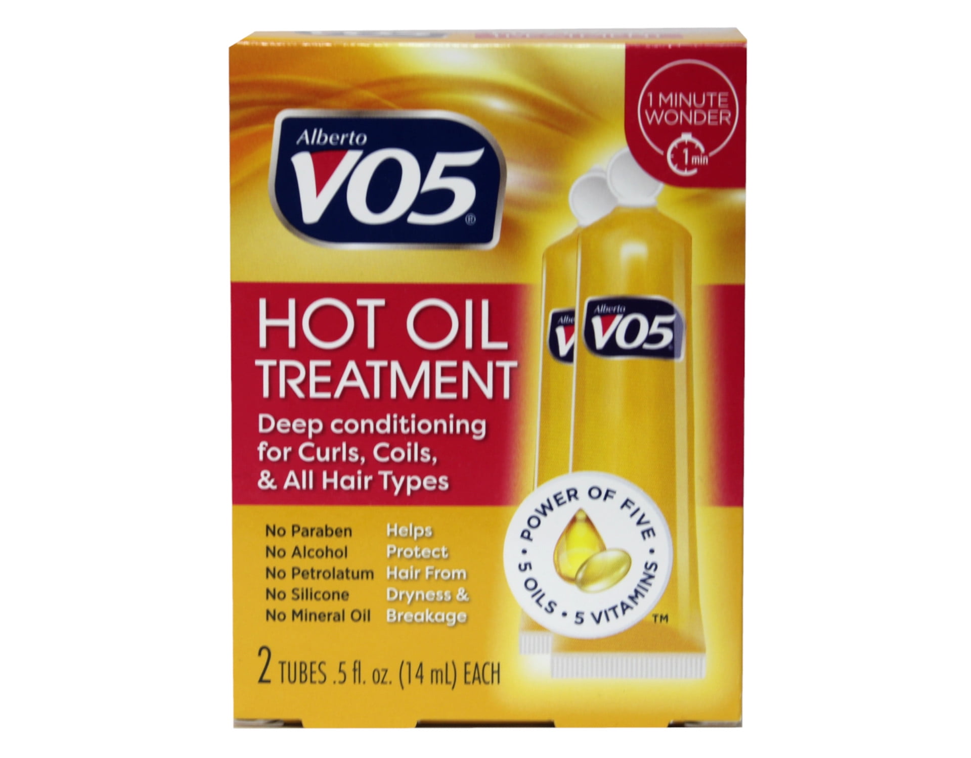 Alberto VO5 Moisturizing Hot Oil Treatment, 0.5 Ounce, 2Count Tubes
