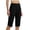 Black, variant on Womens Capri Pants Loose Casual Summer Workout Bottoms High Waist Straight Leg Pockets Yoga Trouser