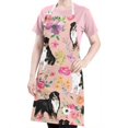 thumbnail image 5 of Bernese Mountain Dogs with Pioneer Flower Apron-Garden Aprons for Women with Pockets-Cotton Linen Waterproof Kitchen Cooking Gardening Aprons Adjustable for Kitchen,Cooking,BBQ and Salon 33x27 Inch, 5 of 7