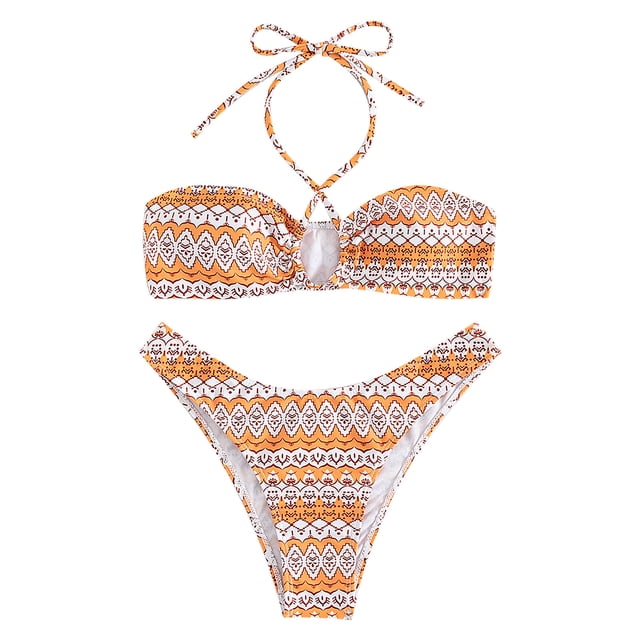 Traje de baño dividido para mujer a la moda, Bikini Sexy con estampado de cintura Fridja nalpqowj57634