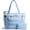 Blue, variant on Puffer Tote Bag for Women, Large Capacity Lightweight Quilted Shoulder Bag, Waterproof Handbag for Work, Travel, Gym, Mint Green