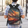 thumbnail image 5 of Uemuo Dynamic Fire Bird Art Printed Durable 17-inch Student Backpack - Lightweight, Waterproof, Adjustable Straps, Ideal for School, Work, Travel, 5 of 5