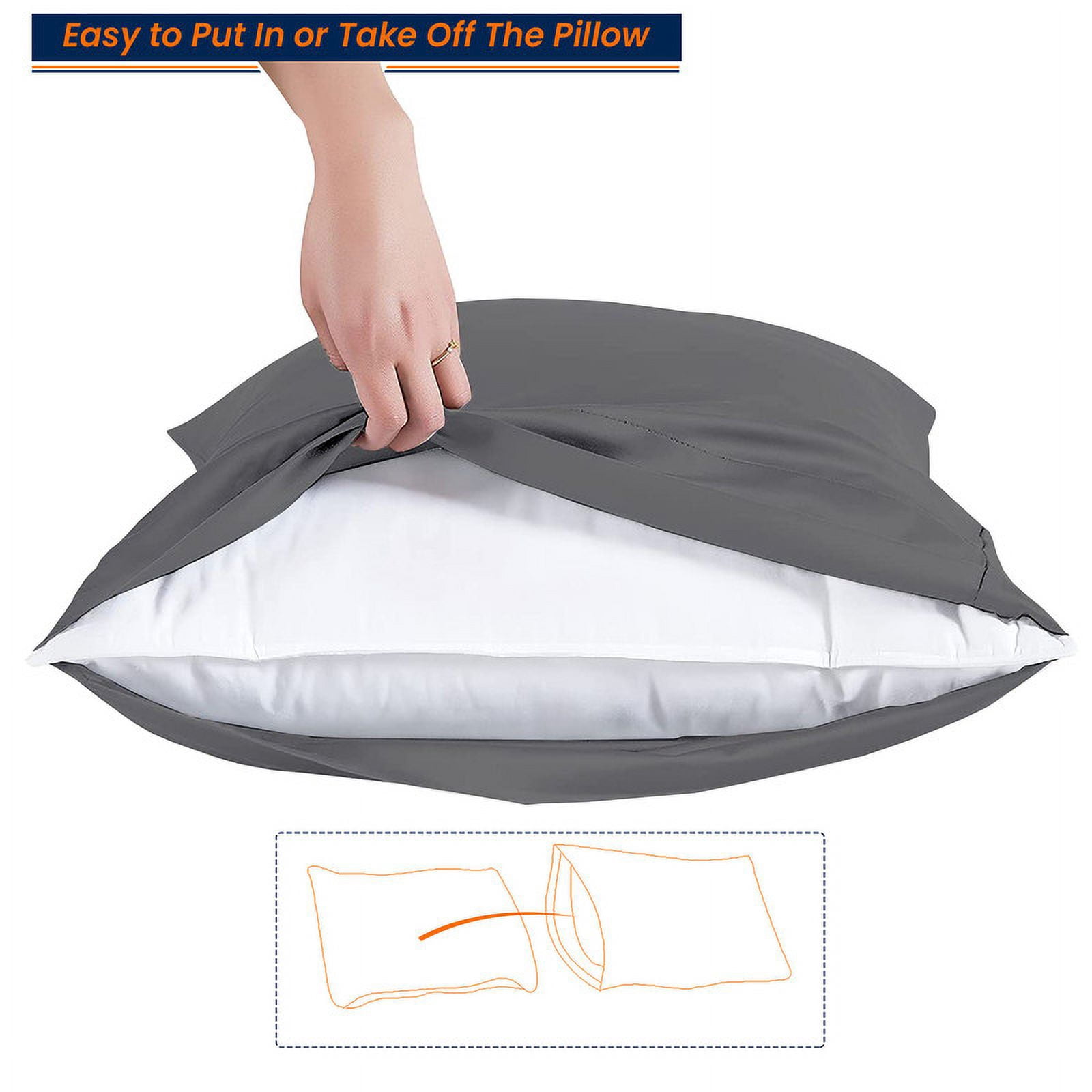 HNB Store 600 TC Egyptian Cotton Olympic Queen Bed Sheet Set Include's - 15" inch Deep Fitted Sheet | 1 Flat Sheet | 2 Pillowcases | Dark Grey Solid