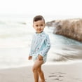thumbnail image 2 of green sprouts Long Sleeve Zip Rashguard Shirt-Aqua Whale Geo-6mo, 2 of 3