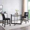 thumbnail image 4 of JESONVID Counter Height Bar Stools Set of 2, 38"H Solid Wood Counter Stools Barstools Chairs with Upholstered Back for Bar Kitchen Restaurant, Black, 4 of 8