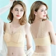 thumbnail image 4 of CALAFEBILA Underwear for Women Everyday Beige No Underwire Comfortable Removable Pads Beauty Back Full Cup Lace Night Bralette Underwear,, 4 of 5