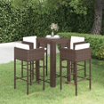 thumbnail image 1 of vidaXL 5 Piece Garden Bar Set with Cushions Poly Rattan Brown, 1 of 5