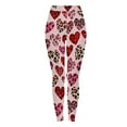 thumbnail image 4 of Hvot&aat Women's Valentines Day Heart Print Leggings High Waisted Sports Fitness Tight Pants Peach Hip Yoga Pants, 4 of 7