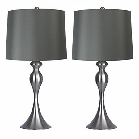 Grandview Gallery Table Lamps With Dark Grey Lamp Shade Set Of 2 Brushed Nickel Linen 26 5 For Bedrooms Dressers Buffetore St90215fq W Canada Grandview Gallery Table Lamps With Dark, Dark Grey Table Lamp Shade