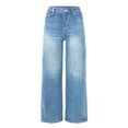 thumbnail image 6 of Women Baggy Jeans Trousers With High Waist E Girl Style Streetwear Fashion Vintage Denim Loose Straight Leisure Trousers Pants Women Casual Short Womens Casual Pants 22w Beach Cover up Pant Womens, 6 of 7