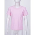 thumbnail image 3 of Nyeemya Boys Girls Cotton Solid Short Sleeve Crewneck T-Shirt Basic Athletic Running Tee Top Pink 140, 3 of 7