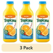 (3 pack) Tropicana Light Orange Juice Beverage, No Pulp, 46 fl oz Bottle