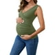 thumbnail image 4 of Camisetas sin mangas básicas de maternidad con fruncido cruzado para mujeres, 2 paquetes, Día de las Madres, grandes, negro y verde, 4 of 6