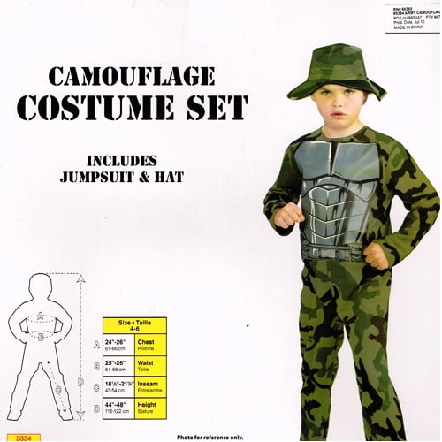 Military Camouflage Halloween Costume (1 Size, Small)