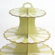 thumbnail image 3 of Soporte de 3 niveles para cupcakes, pastel de frutas, exhibidor de postres, torre, estante en forma de árbol, plato para servir Amarillo, 3 of 4