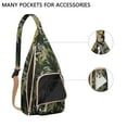 thumbnail image 3 of Hawaiian Print Sling Backpack - Colorful Monstera & Palm Leaf Design Crossbody Bag, Fashionable Multi-Functional Pack, 3 of 4