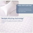 thumbnail image 5 of JUSTLET 3-Pieces White Linear Weave Quilt Bedding Sets, Queen, 5 of 7