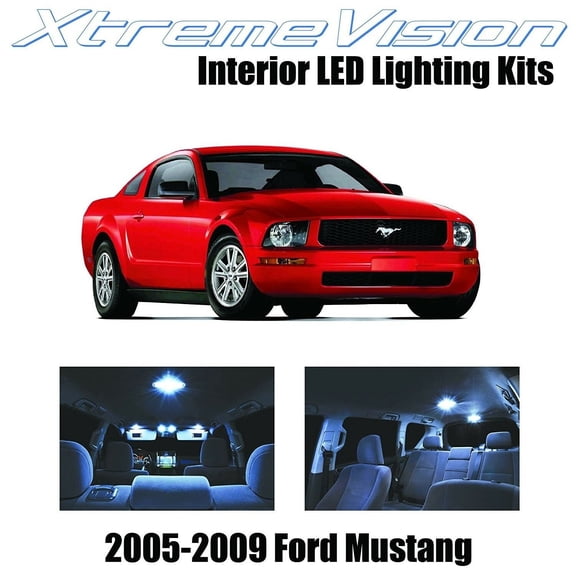 XtremeVision LED for Ford Mustang 2005-2009 (4 Pieces) Cool White Premium Interior LED Kit Package Installation Tool