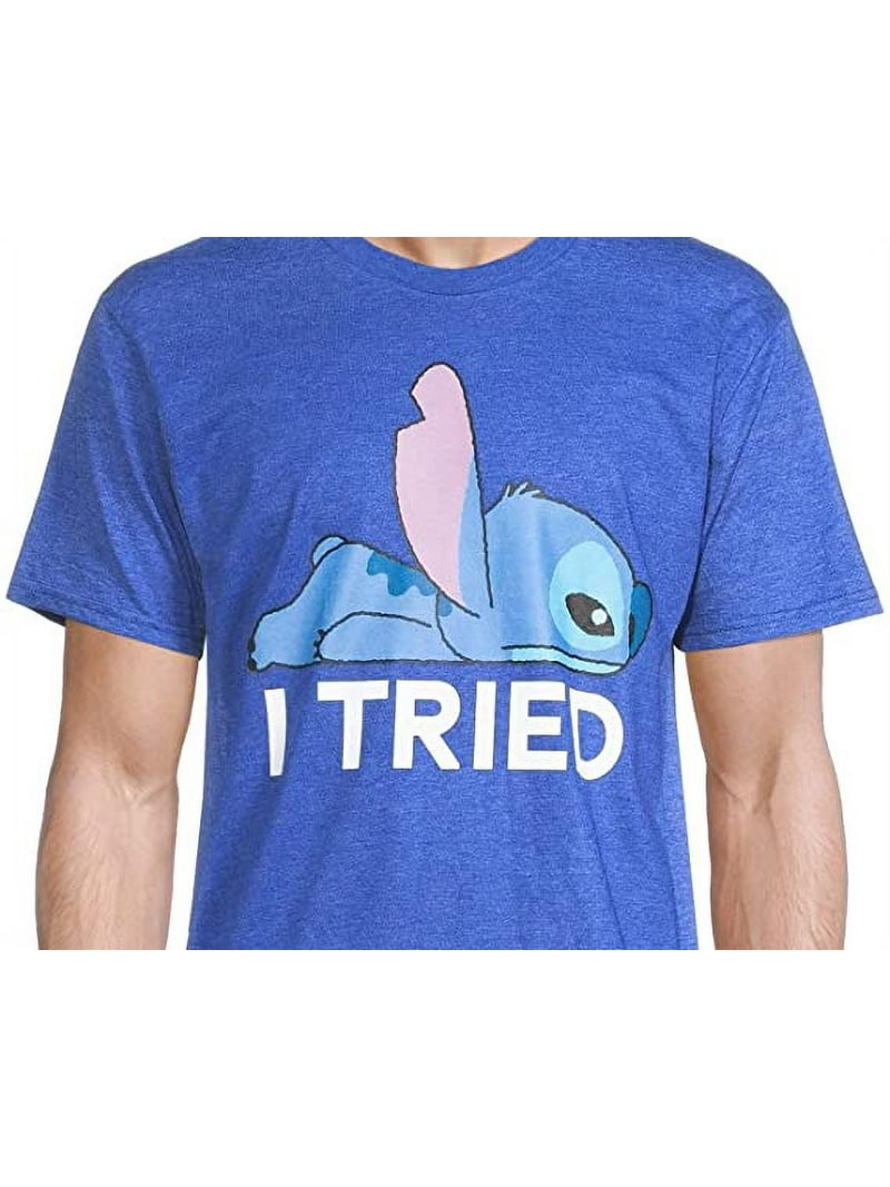 Disney Lilo & Stitch Mens' Short Sleeve Graphic T-Shirt, Cotton