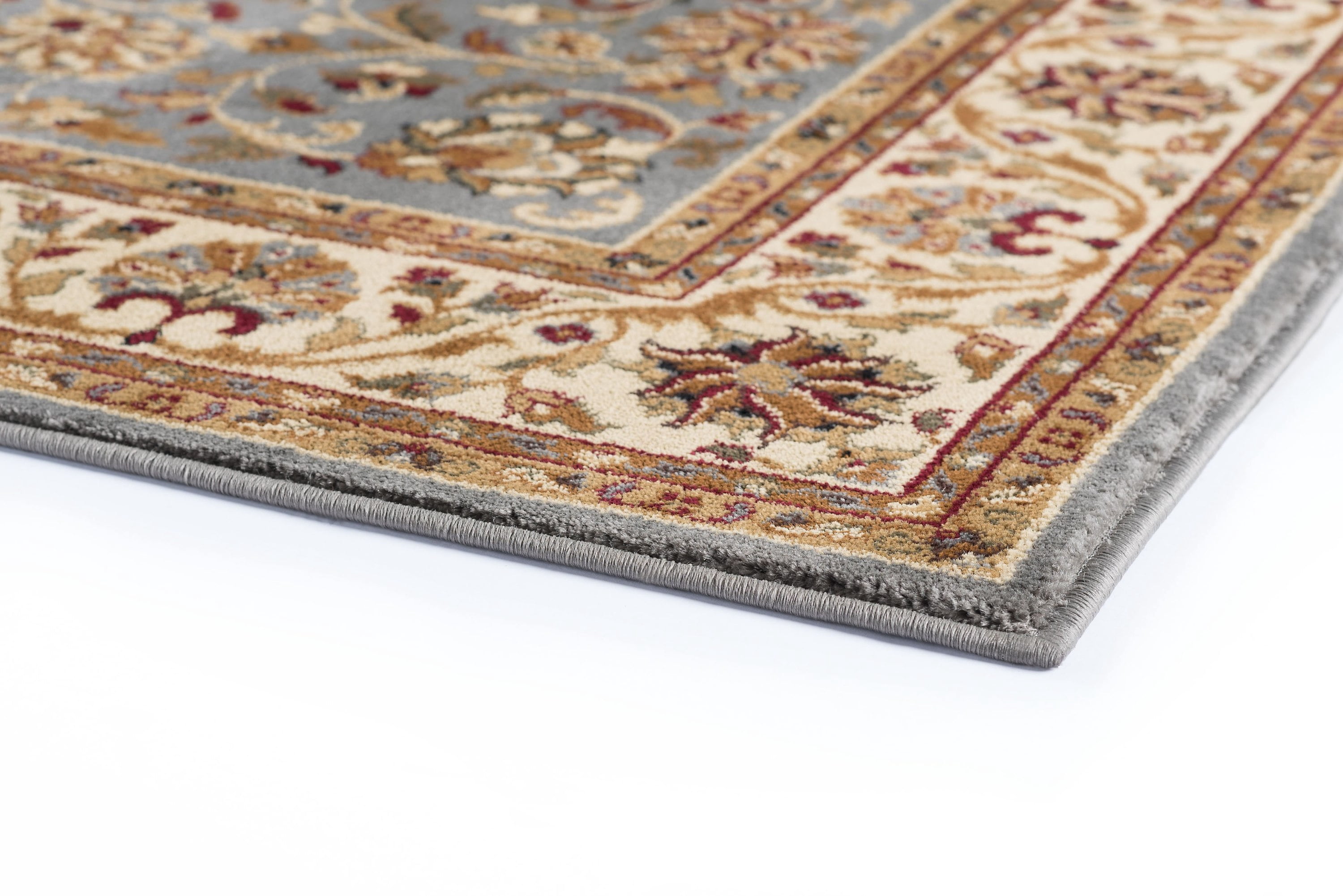 Traditional 2x8 Area Rug (2'3'' x 7'3'') Border Blue, Beige Indoor Runner Easy to Clean