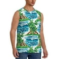 thumbnail image 2 of Haiem Men's Hawaii Palms Print Tank Tops Summer Sleeveless Cut Off Workout T-Shirts Fitness Vest Athletic Undershirts-Large, 2 of 8