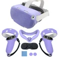 thumbnail image 1 of Silicone Protective Cover For Oculus Quest 2 Accessories Case VR Headset Head Face Cover Eye Pad Controller Cover Grip Full Set Purple, 1 of 6